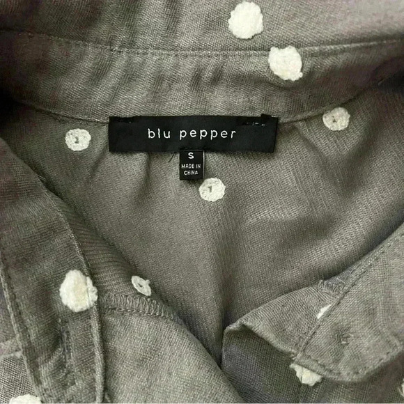 Blu Pepper | Pom Pom Button Front Shirt Jacket - Picture 5 of 8